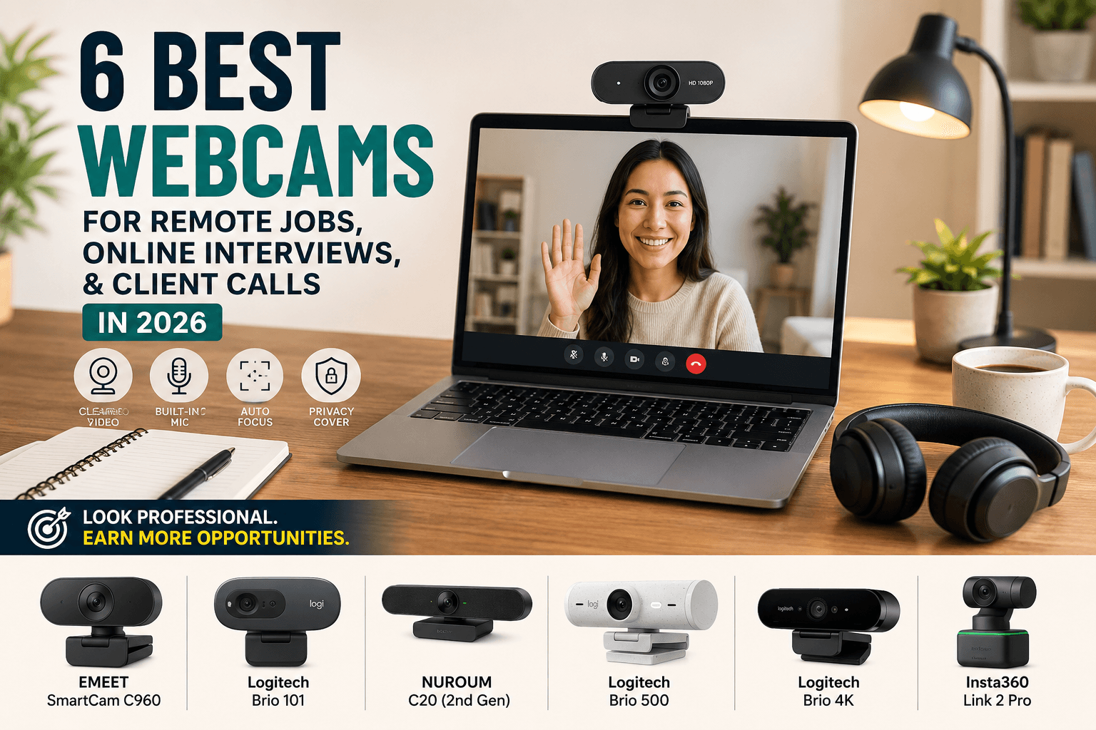 6 Best Webcams for Remote Jobs, Online Interviews, and Client Calls in 2026